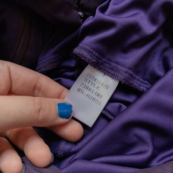 Tadashi Shoji Purple Ruched Draped Chiffon Asymmetrical Dress Size Medium Formal - Picture 7 of 9